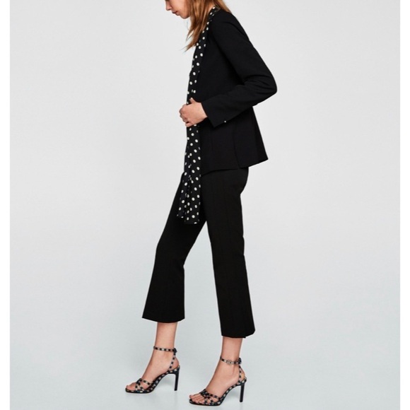 [Zara] Classy Black Polka Dot Scarf Blazer - Picture 9 of 11